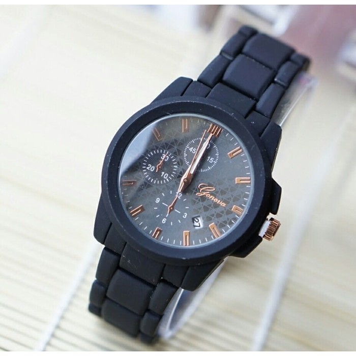 Jam Tangan Wanita / Jam Tangan Cewek / Geneva / Stainless Black