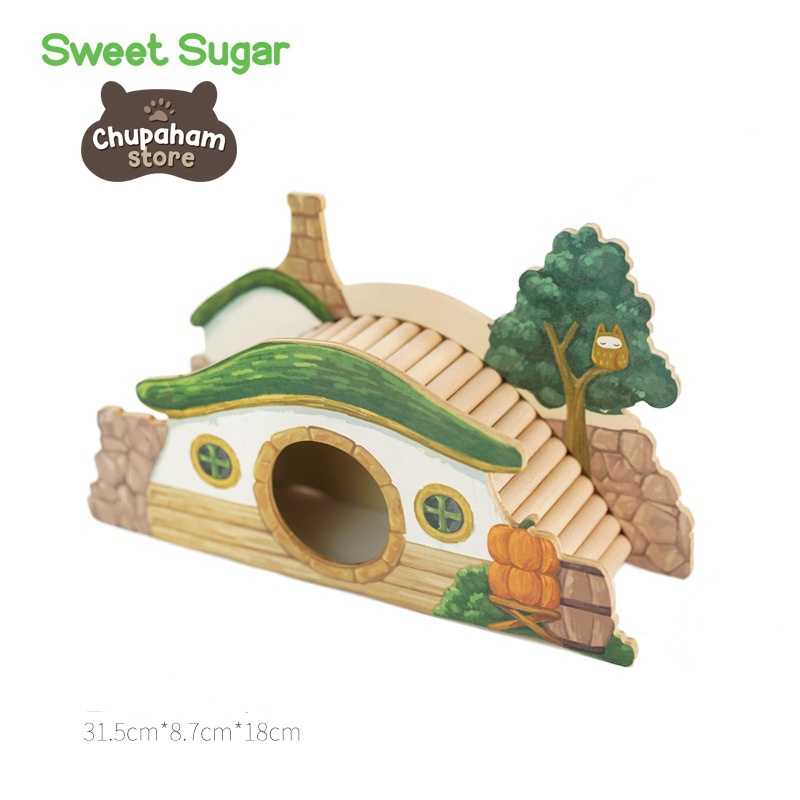 Sweet Sugar Wooden House Collection / Hideout Hamster Gerbil Kayu Lucu Import Rumah Kayu Aksesoris Kandang Hamster-Hobbit