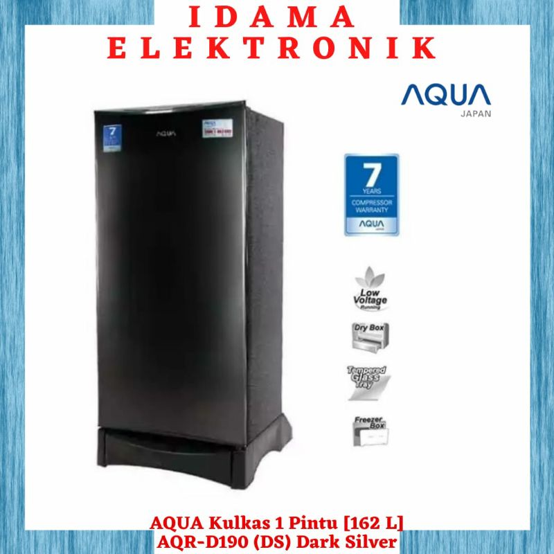 AQUA Kulkas 1 Pintu [162 L] AQR-D190 (DS) - Dark Silver