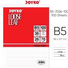 

Loose Leaf Isi Kertas File Binder Joyko /A5-50/B5-50/A5-100/B5-100