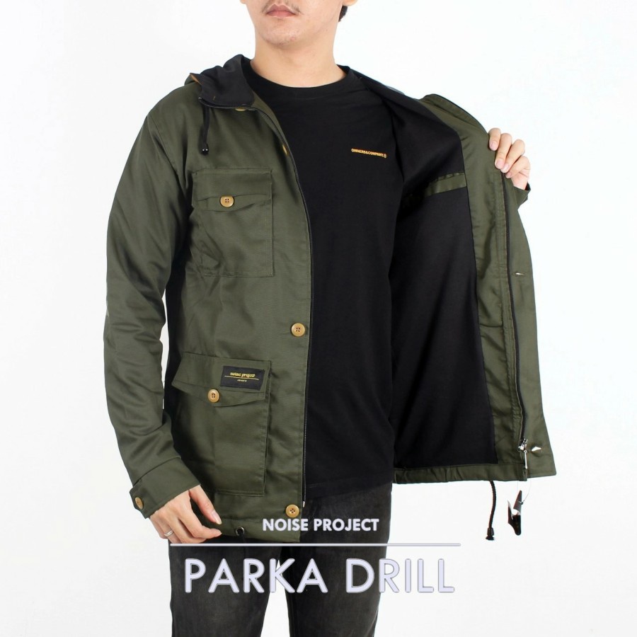 JAKET PARKA PRIA JAKET PARKA DRIL NOISE ORIGINAL WOLV JAKET PARKA ARMY