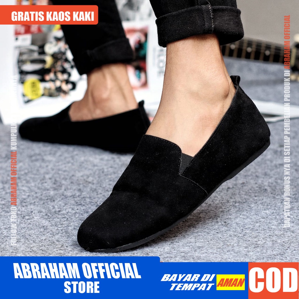 ABRHM x CHORD Sepatu Slip On Pria Sepatu Pria Casual Sepatu Casual Cowok / Cowo Anti Slip Ori Sepatu Kasual Slop Anti Slip Semi Formal Kerja Kuliah Gaya Santai Keren Kekinian Original Murah Terlaris