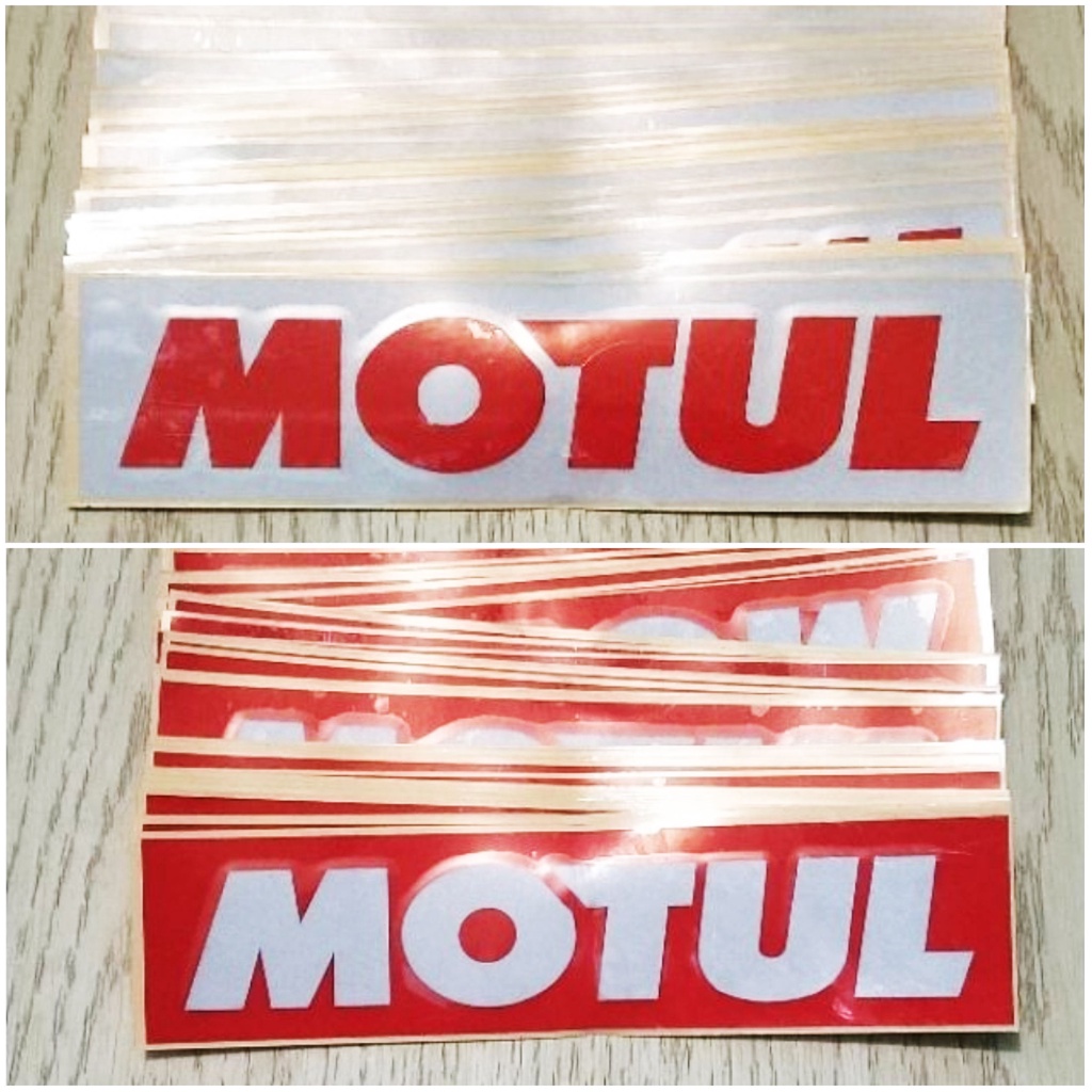 stiker cutting motor helm motul texs putih.dan merah buat motor dan helm anda jadi lebih keren dan menarik COD