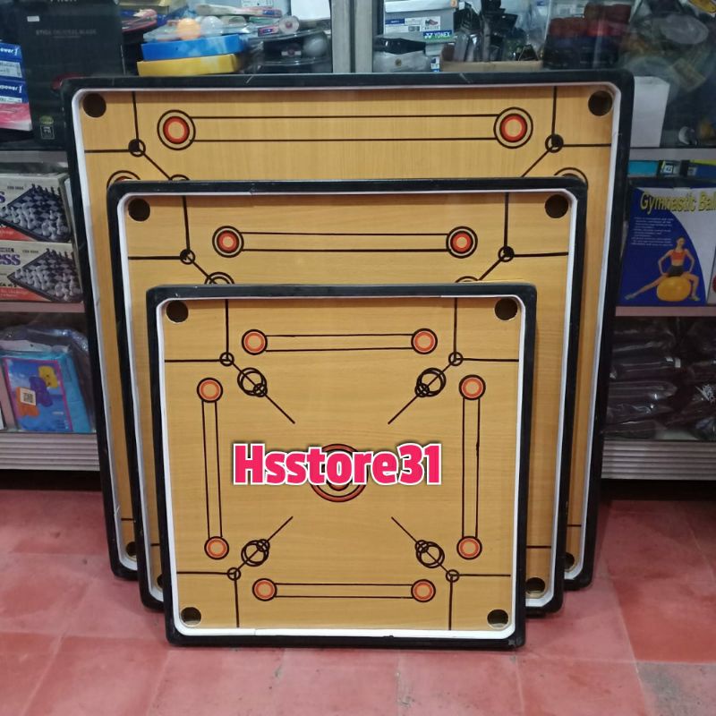 PAPAN KARAMBOL SEDANG 77X77CM FREE KRISTAL DAN BIJI KARAMBOL