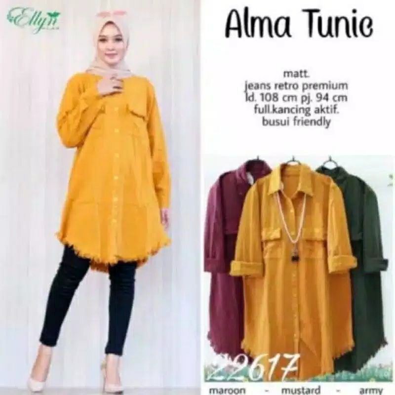 putrifaatihcollekstion~ZENIVA TUNIC JEANS WASHED/ZEVINA TUNIC JEANS RAWIS PREMIUM