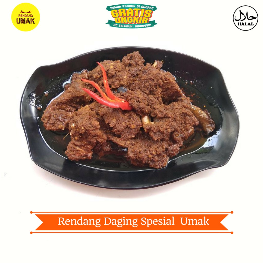 

250-500 gr Rendang Daging Sapi Home Made Fresh Promo - Halal