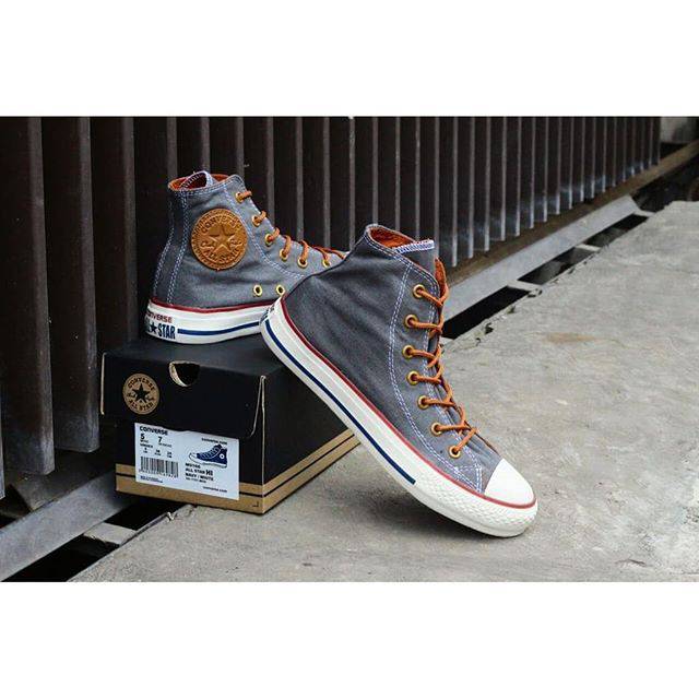 Sepatu Converse Premium Grey High Tinggi Import Vietnam Abu Sneakers Casual Kets Kerja Kuliah Couple