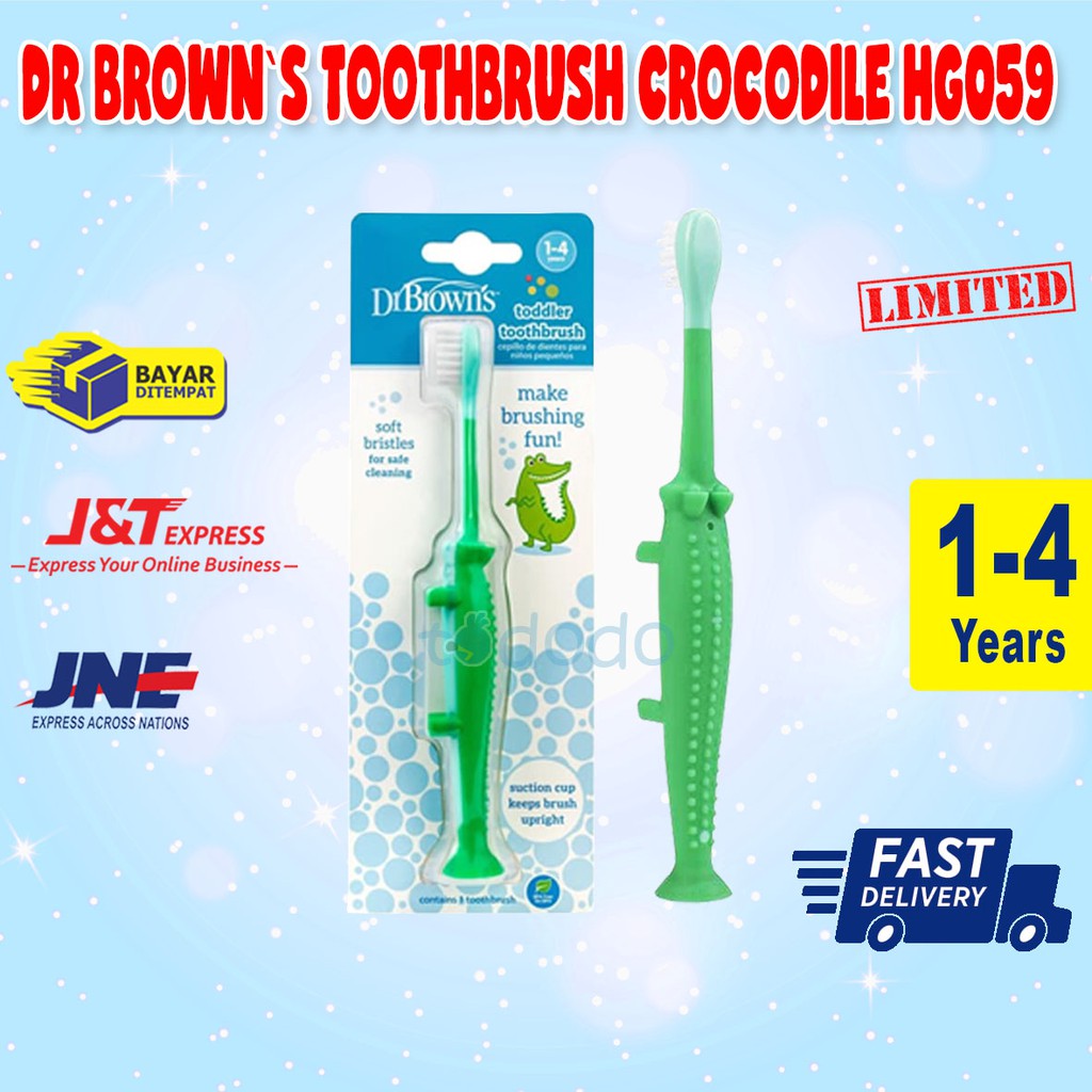 Dr.Brown's Toddler Toothbrush Crocodile/ Sikat Gigi Anak - HG059