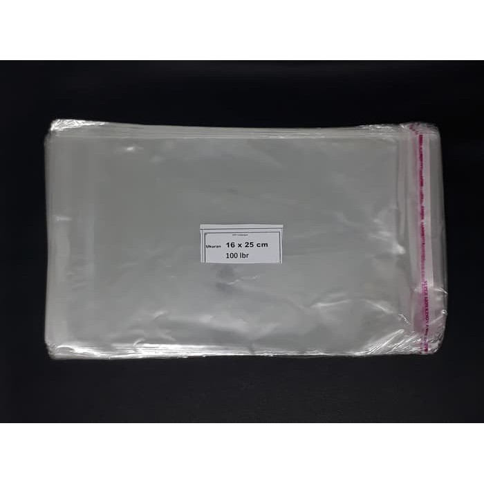 

PLASTIK SEAL 0PP 16 X 25 X 03 PLASTIK PACKINGAN BENING ISI 100 LEMBAR MAS