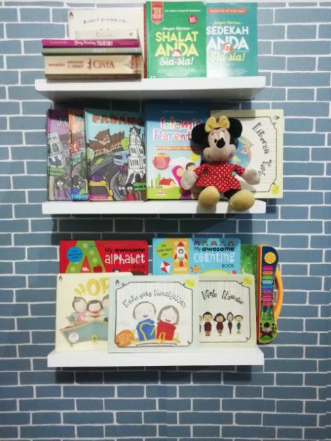 Rak Ambalan 3pcs Rak Tempel Rak Bunga Rak Buku Rak Dinding Melayang Floating Shelves