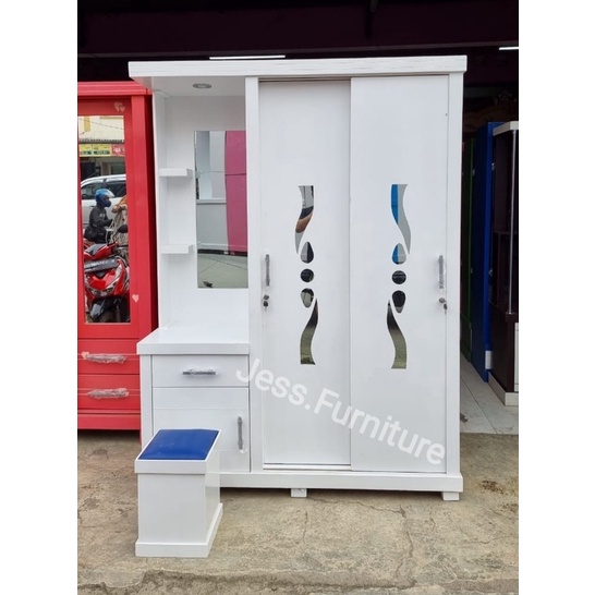 Lemari Baju 2Pintu + Meja Rias , Lemari Pakaian 2Pintu Dan Tollet , Lemari Baju 2Pintu Sliding , Mej