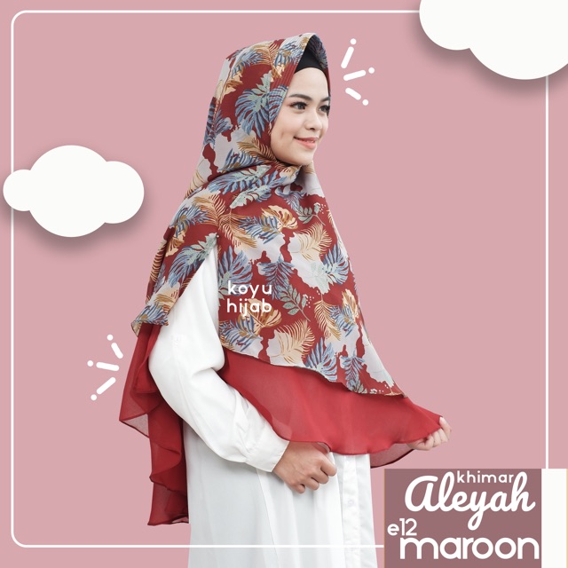 Koyu Hijab Khimar Aleyah E12 (pilih warna)