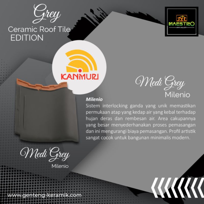 Genteng Kanmuri Milenio Medi Grey