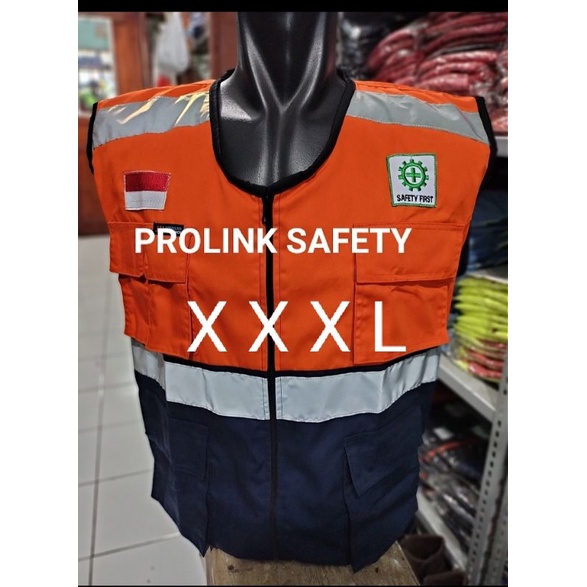 ROMPI SAFETY JUMBO 3XL XXXL ORANYE BAHAN DRILL LEBAR 65 CM