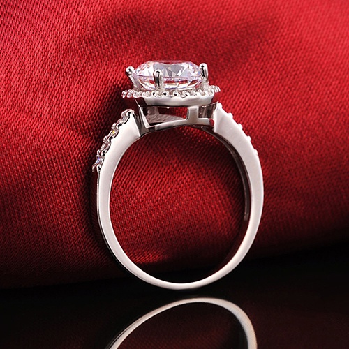 Hu Hu Hu Hu Hu Alat Bantu Pasang Kacamata♡ Cincin Sterling Silver 925 Dengan Cubic Zirconia Ukuran 6-10 Untuk Wanita