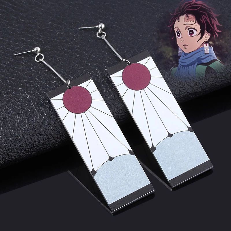 [BISA COD] Anting Cosplay Anime Demon Slayer Tanjiro Kamado |Pemburu Iblis