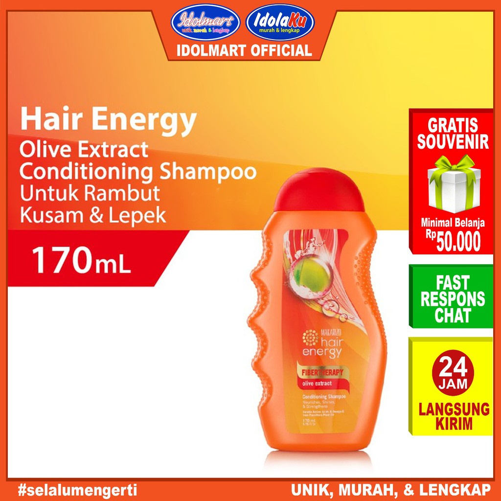 IDOLAKU Makarizo Hair Energy Fibertherapy Conditioning Shampoo Olive 170 mL / Shampo