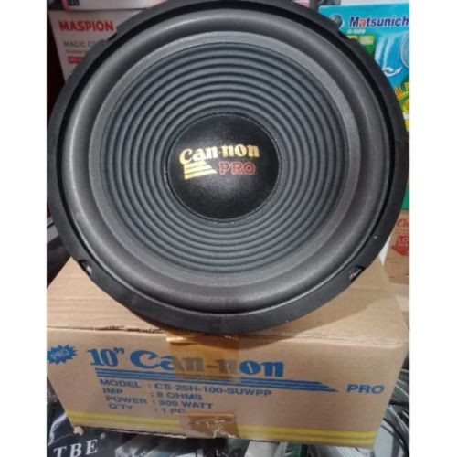 Speaker Canon 10 Inch Bass Woofer C 25H 100 1018 Spiker Cannon 10" 300 watt