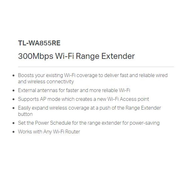 TP-Link TL-WA855RE 300Mbps WiFi Range Extender |  TPLink