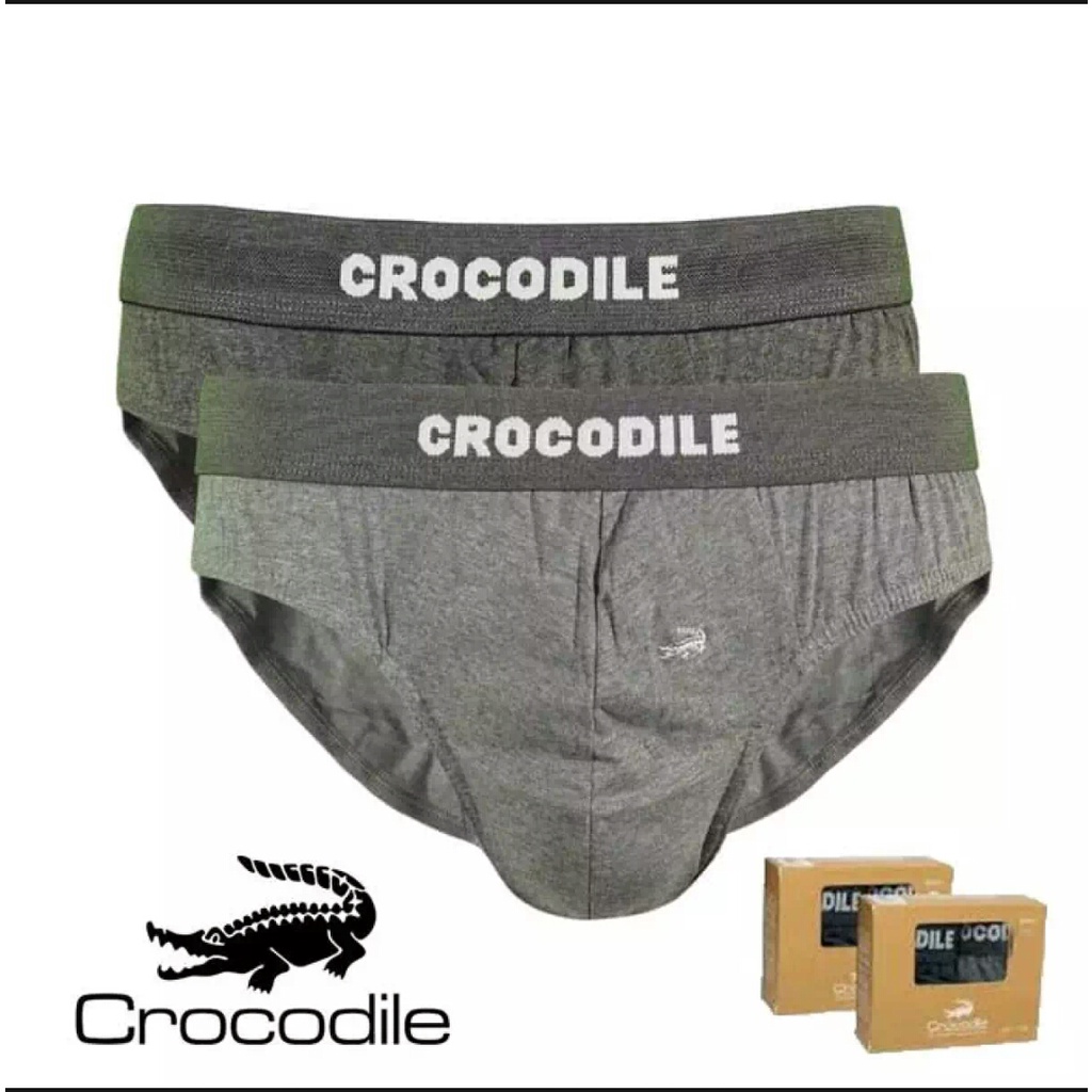 2 Pcs CD Crocodile Cokelat 521 - 262 Coklat Pria Dewasa | Celana Dalam Laki Laki Underwear | Open Karet Boxer