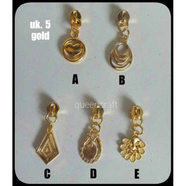 

(1pc) kepala resleting uk.5 warna GOLD