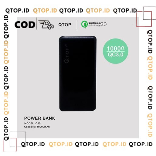 QTOP Q10 PRO 10000mAh PowerBank Quick Charge QC 3.0 + PD Real Capacity Power Bank