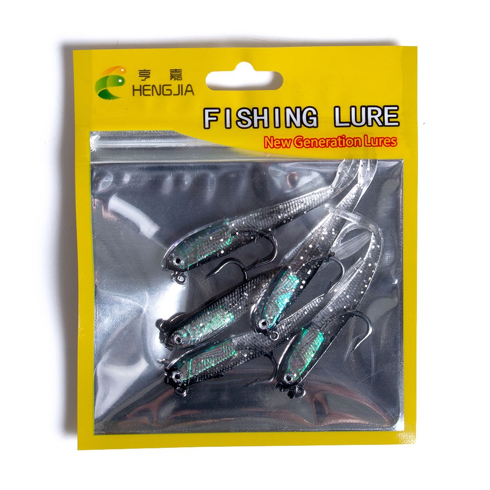 Hnegjia 10PCS/Bag Umpan Pancing Lembut 70mm 5.5g Umpan Silikon Lembut Ikan Kecil Lure Engkol Umpan Tackle