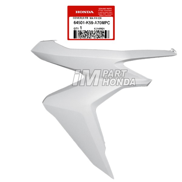 64501-K59-A70MPC Cover Sayap Kanan Vario 125 LED 2021 Matte White Putih Dof