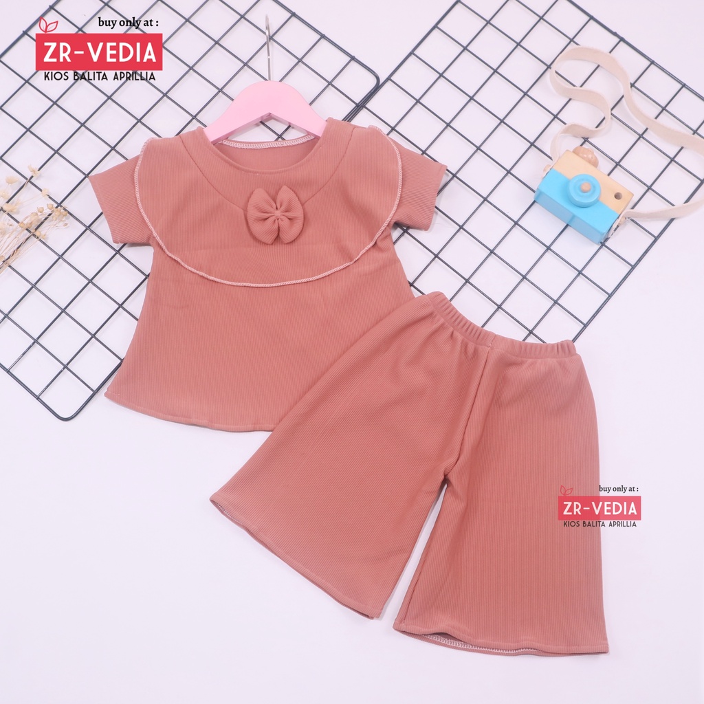Set Kylie Anak uk 3-4 Tahun / Setelan Baju Perempuan Atasan Bawahan Kulot Perempuan Import