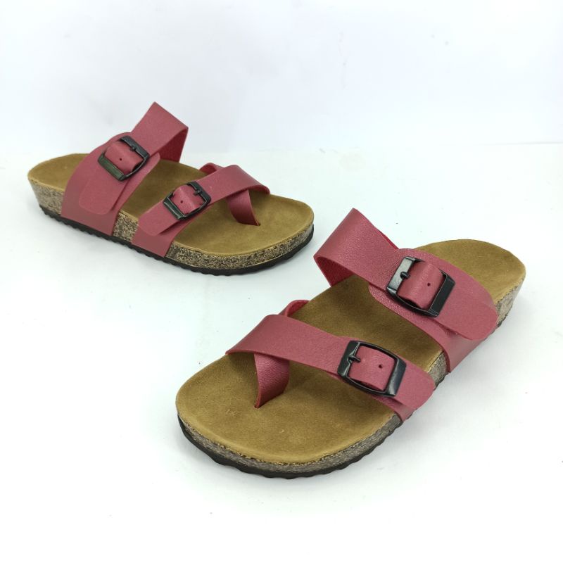 Sandal Birken Wanita Sendal Jepit Motif Gesper Slide Sandals AF19