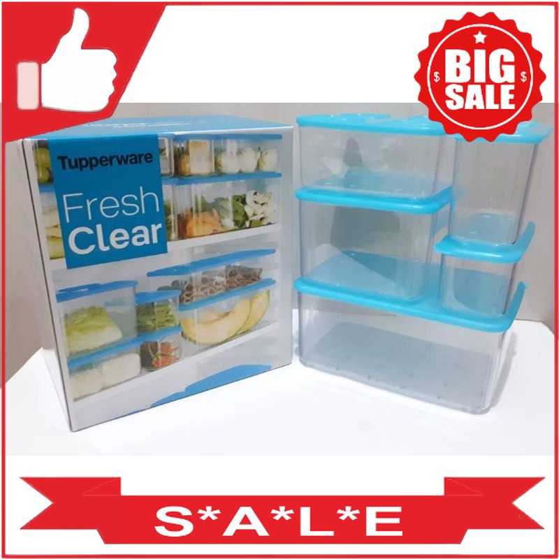 Tupperware Compact Fresh Clear Set 5pcs free Box Tupperware Original