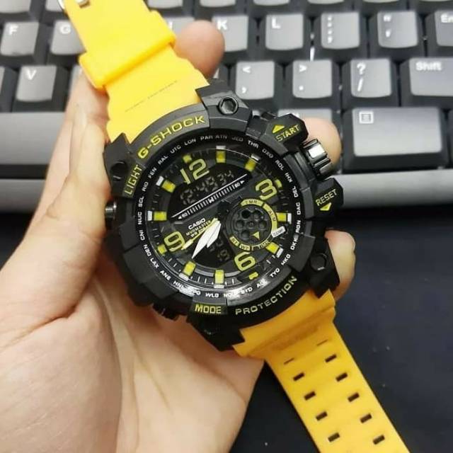 Jam Tangan Gshock GG1000 Anti Air - Hitam tali Kuning