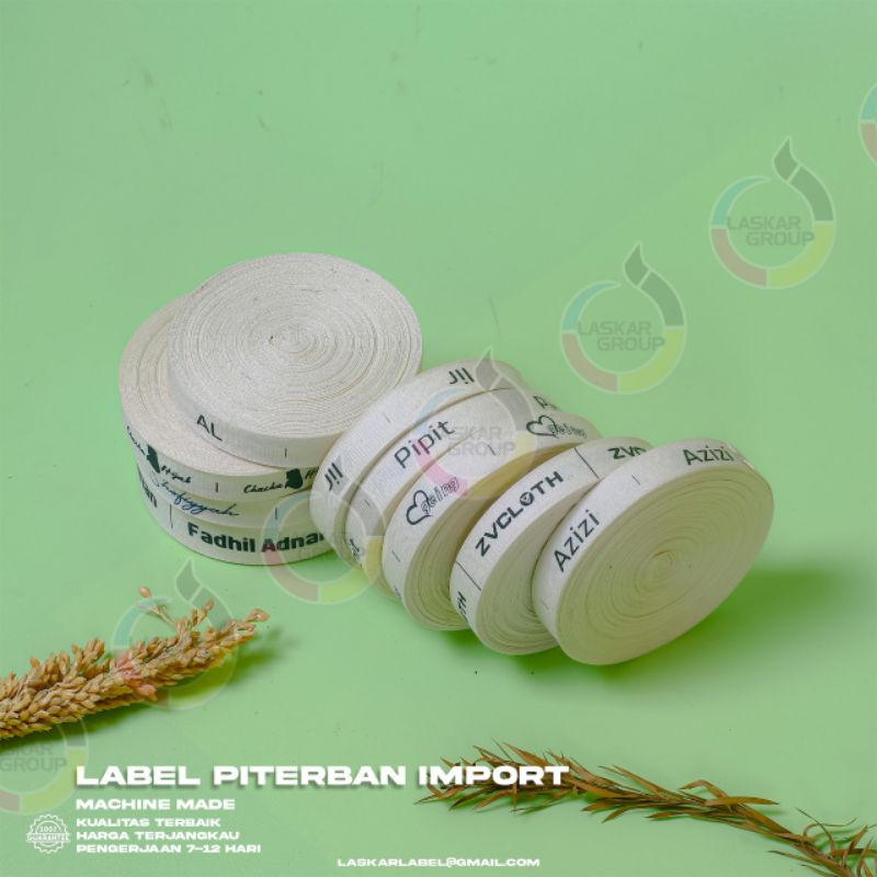 1,3cm label katun label import baju label