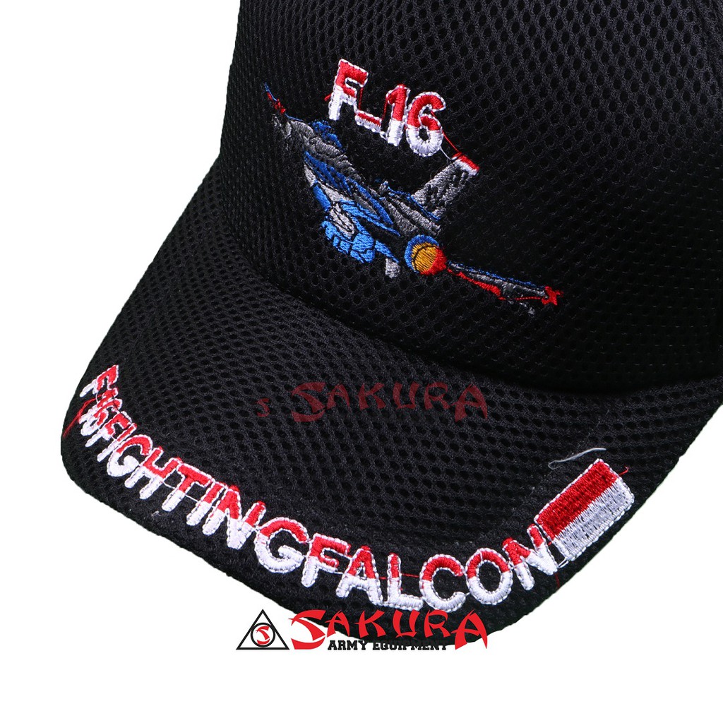 Topi Jaring F16FIGHTINGFALCON MP Warna Hitam