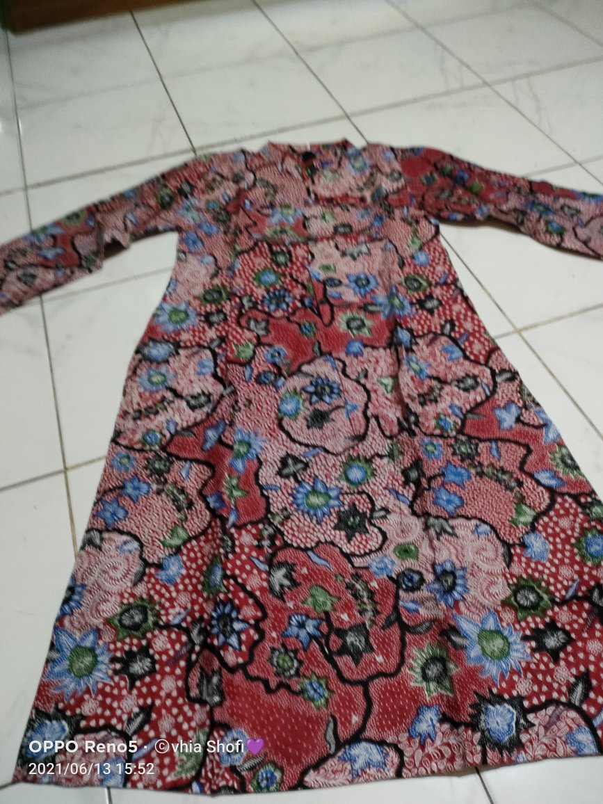 Atasan Dress Batik Wanita Daun Setaman Tb0022sb