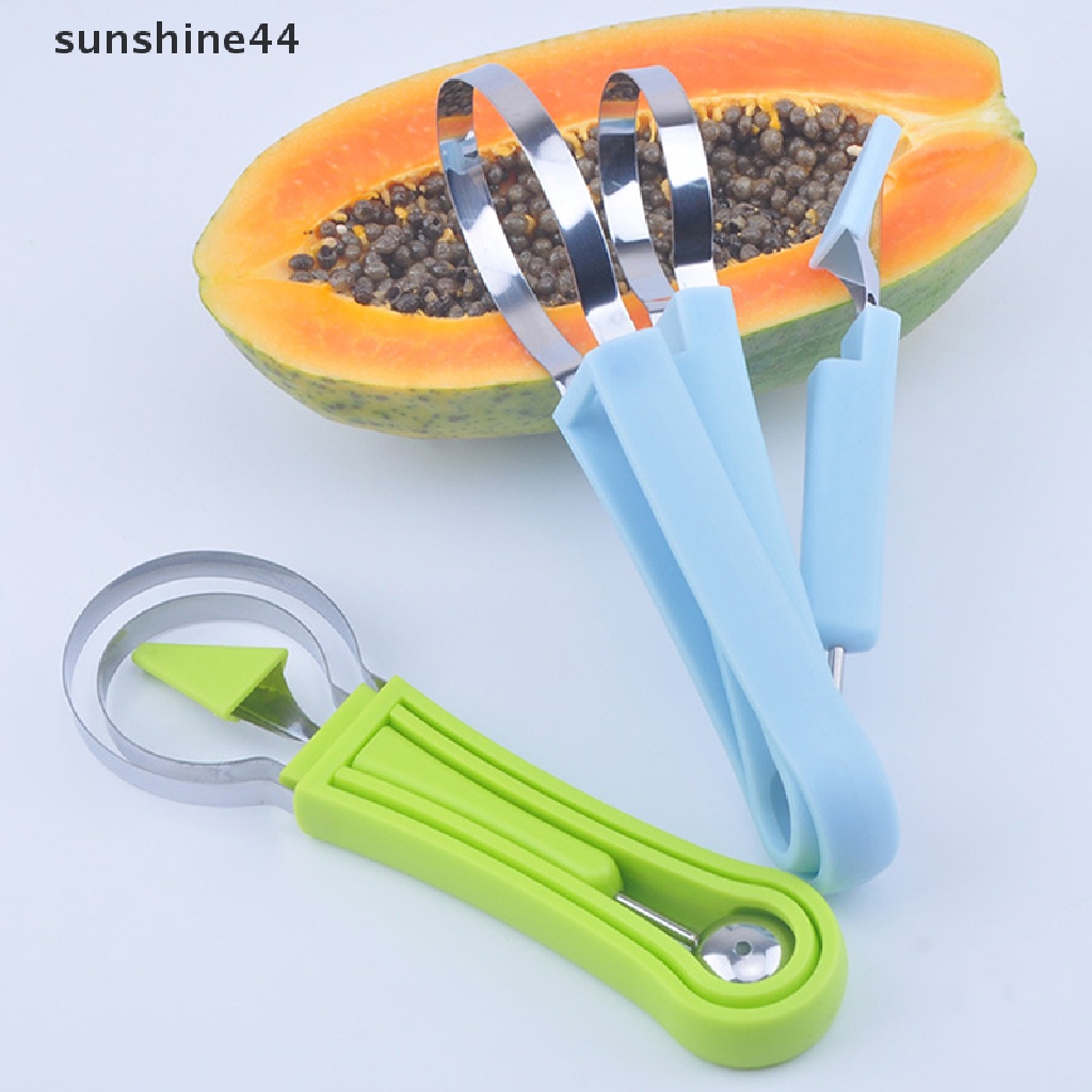 Sunshine 4 in 1 Sendok Scoop Pemotong Semangka / Melon Bahan Stainless Steel