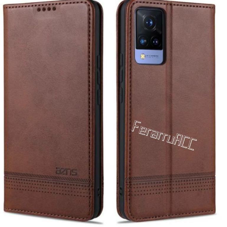 Case VIVO V21 5G / VIVO V21 flip magnet Azus  sarung dompet kulit pum Q3H9