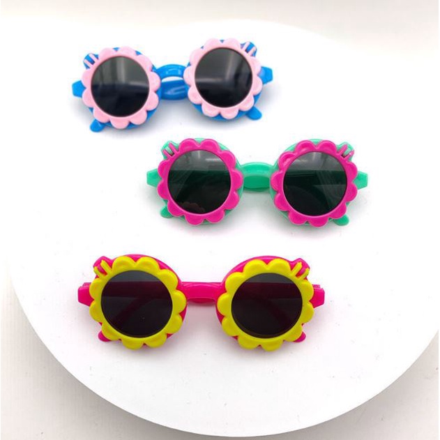 T&amp;Y Kacamata Anak Fashion Kacamata Anak Motif Bunga Matahari Kacamata Hitam High Quality Kids Sunglasses Kaca Mata Murah Import