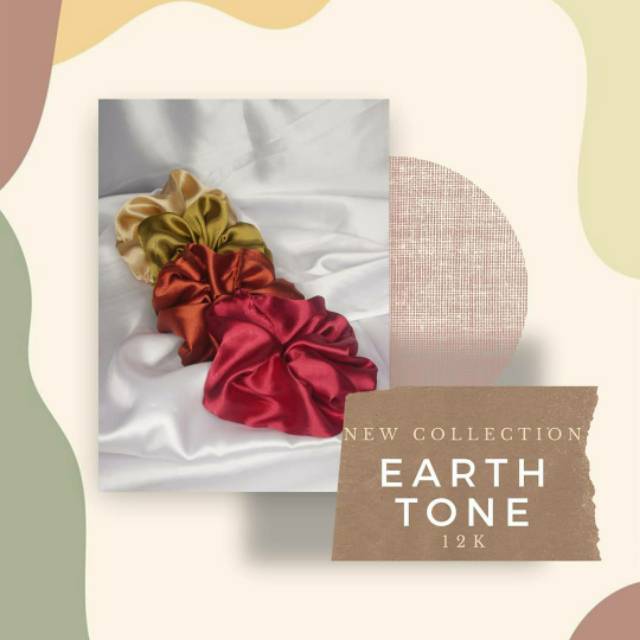 Earth Tone srcunhies / iket rambut korea / ikat rambut lucu / scrumchies unik