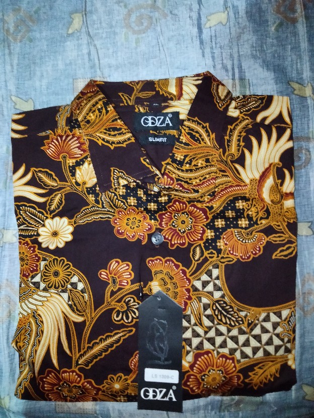 Odza Kemeja Batik Pria Lengan Panjang Modern Slim Fit Hem Cowok Dariafa
