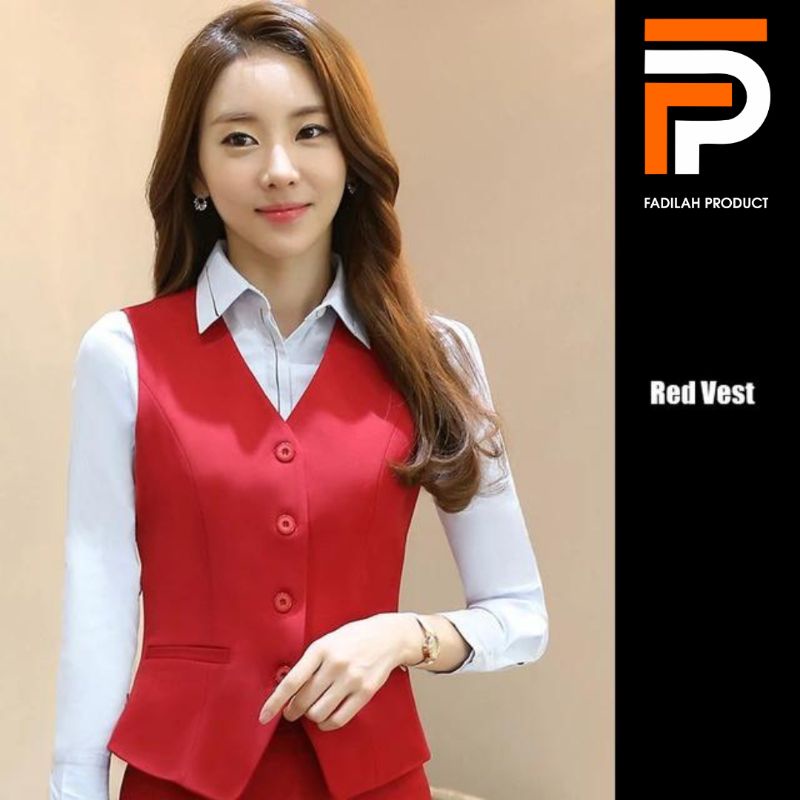 Vest  Rompi Wanita Formal Slimfit - Rompi Kerja Bahan Jas Full Puring