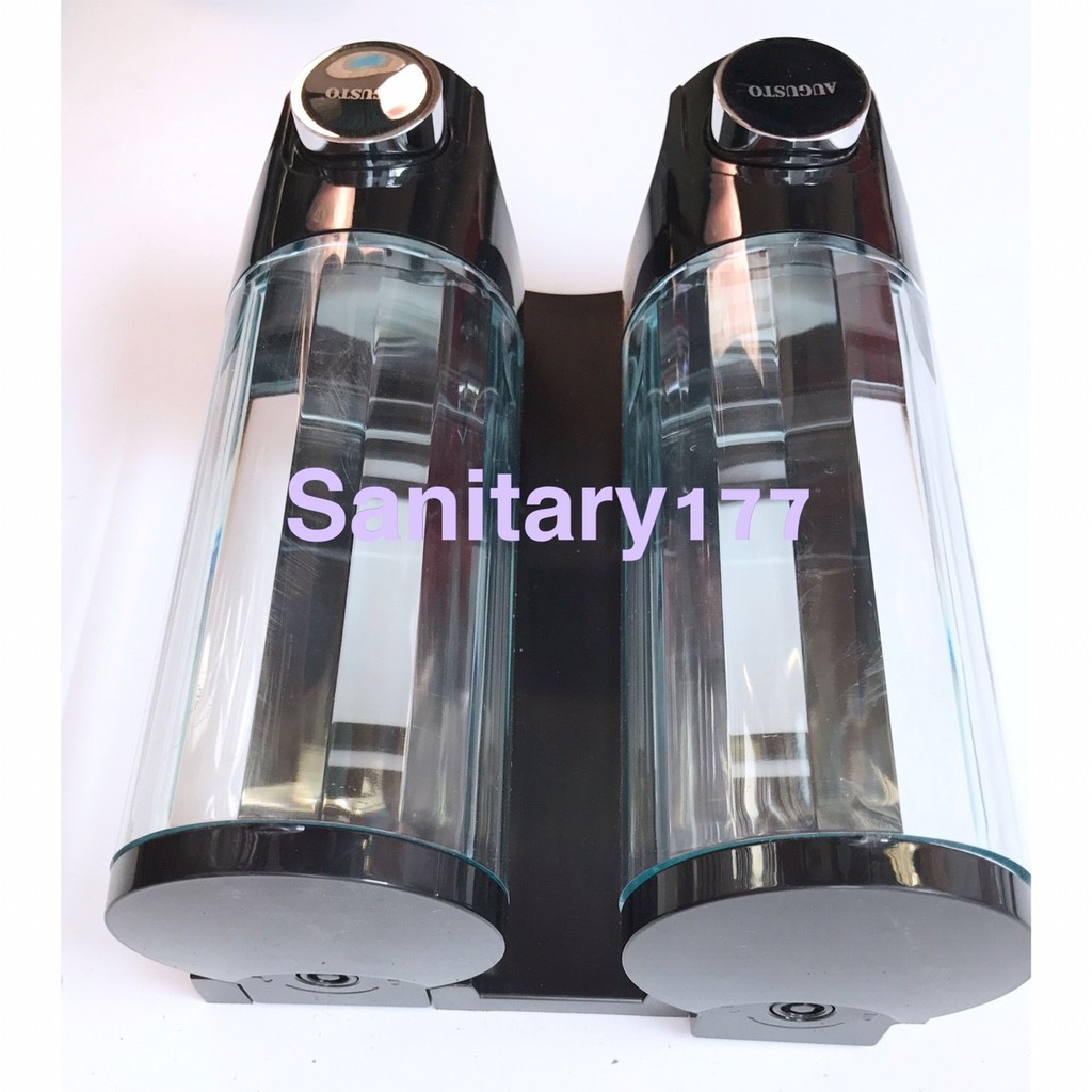 Tempat Sabun Cair DOUBLE Minimalis Hitam Augusto - Dispenser Sabun Soap Dispenser Shampoo /G40