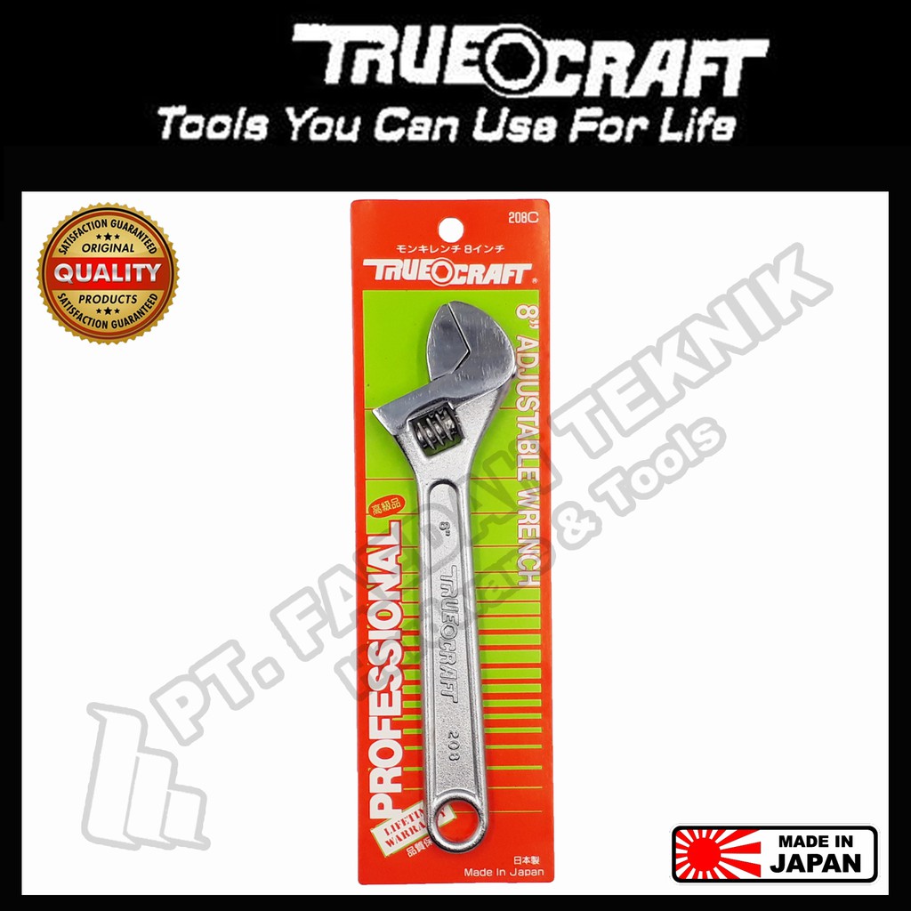 Kunci Inggris / Adjustable Wrench 8 inch 208C Truecraft Made in Japan