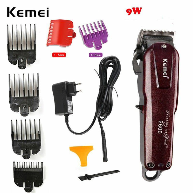 KEMEI KM-2600 Electric Rechargeable Hair Trimmer Cutting Machine (9W/2200mAh)