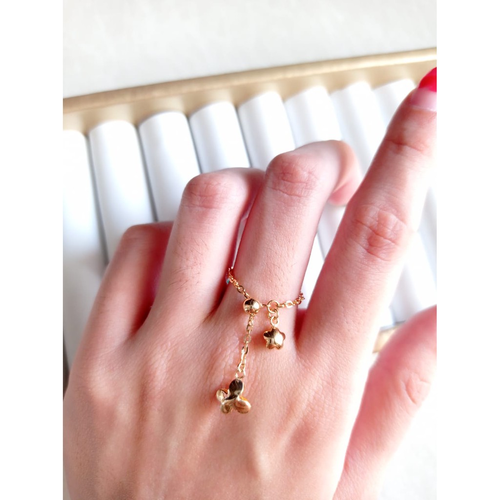 Cincin Serut Kupu UBS toko emas kuning emas asli 700