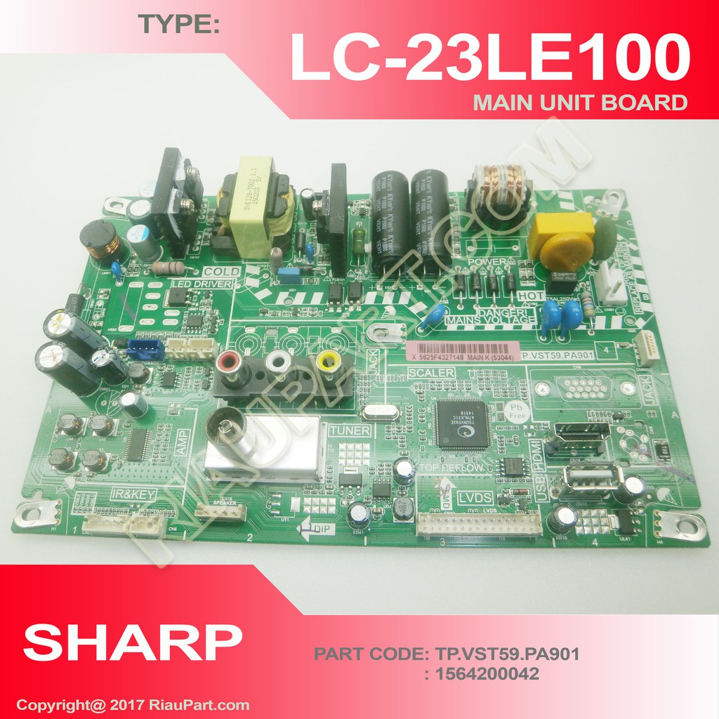 MESIN TV LED SHARP LC-23LE100M - LC23LE100M - LC-23LE100 - LC23LE100 - TP.VST59.PA901 - 1564200042