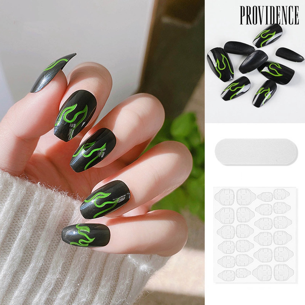 Providence 1 Set Patch Kuku Motif Api Warna Pink Bahan Abs Untuk Nail Art