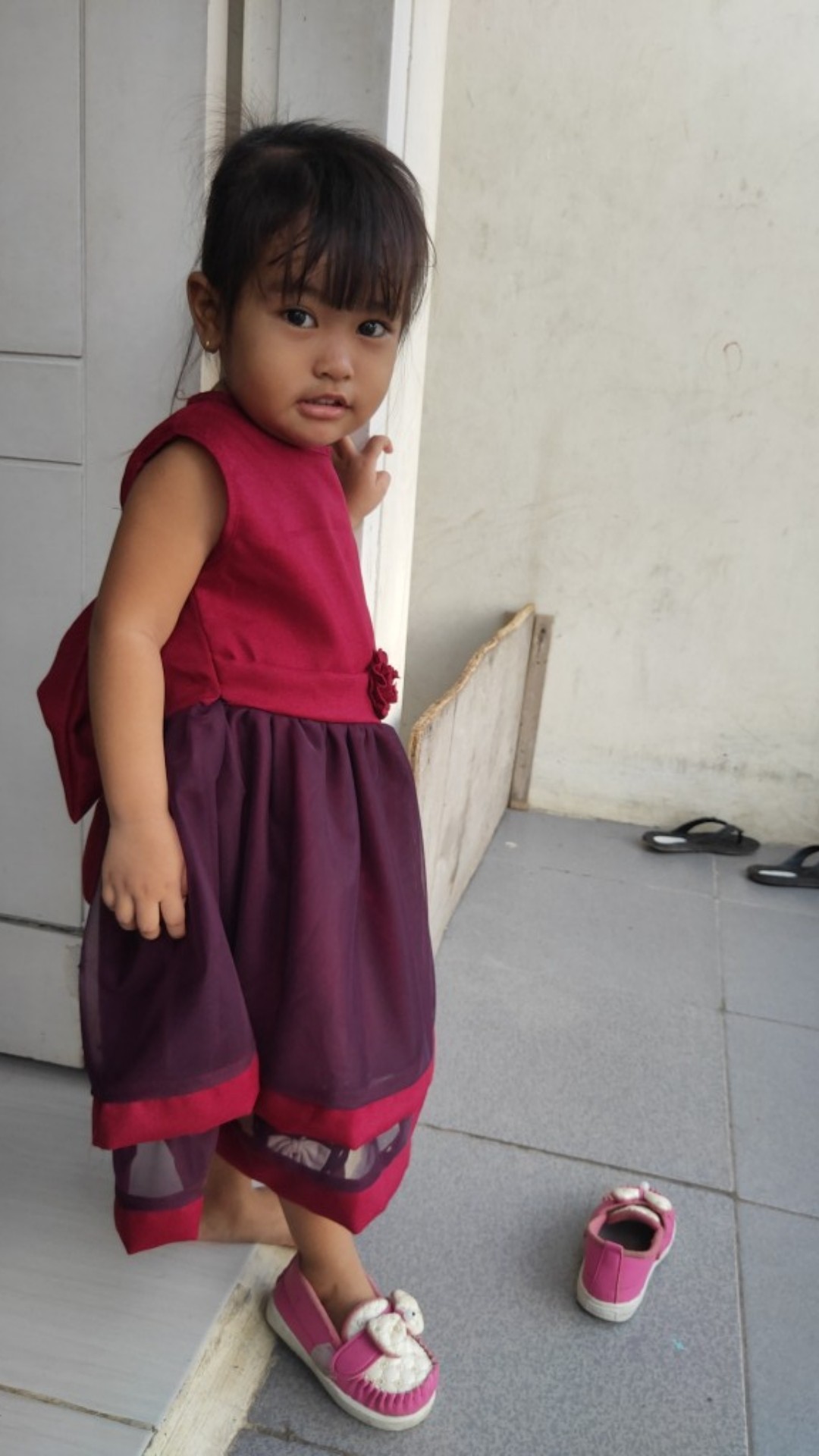 Dress Clarabella 3-4 Tahun Bahan Tebal Adem Kebaya Batik Anak Murah Grosir Ecer Baju Pesta Anak