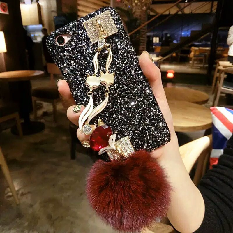 Fox Glitter Diamond Case Oppo A83 A3S A11K A5S A7 K3 Reno 2 Reno 2F A12