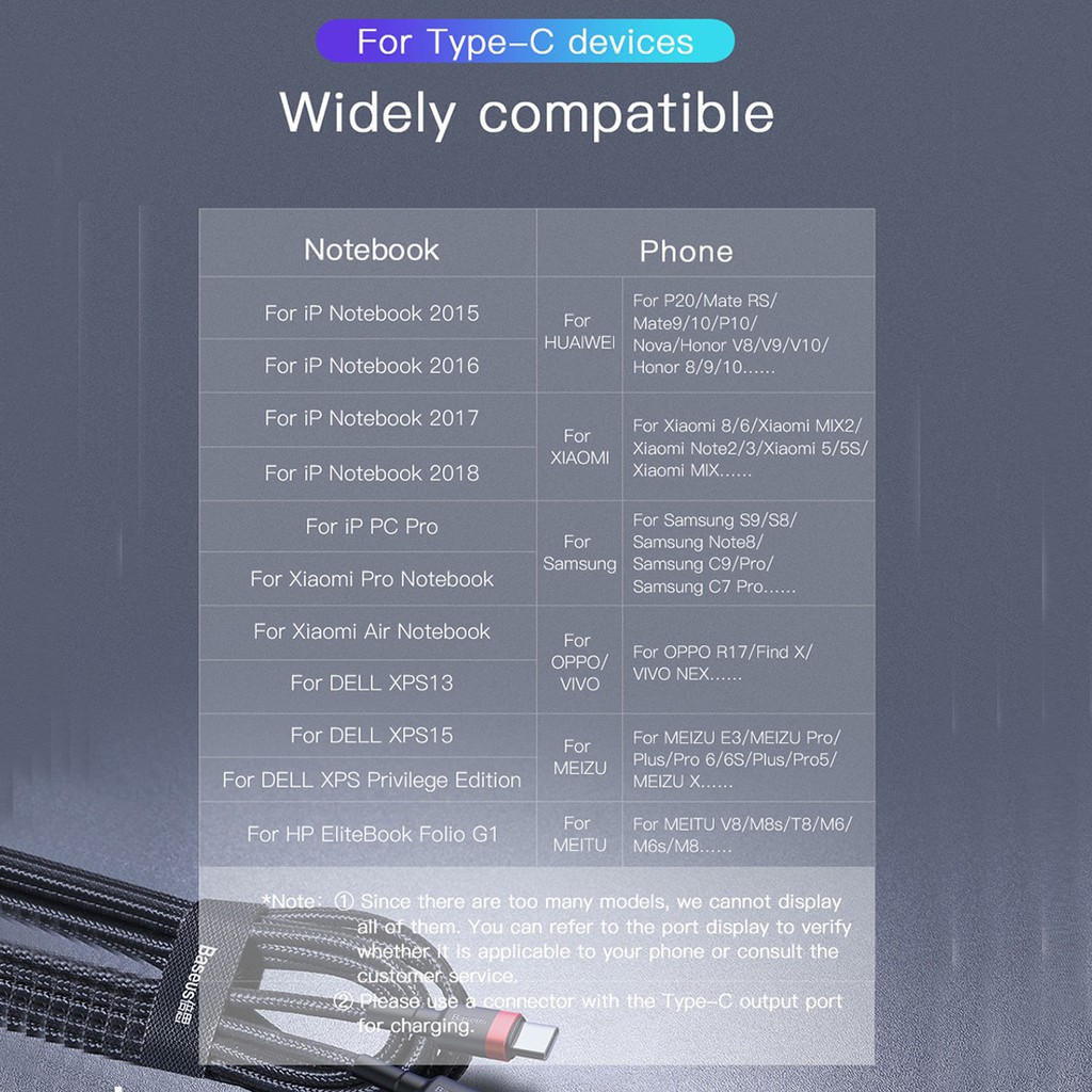 Kabel Data Baseus Cafule Type-C to USB C Cable PD2.0 60W Fast Charging (20V 3A)